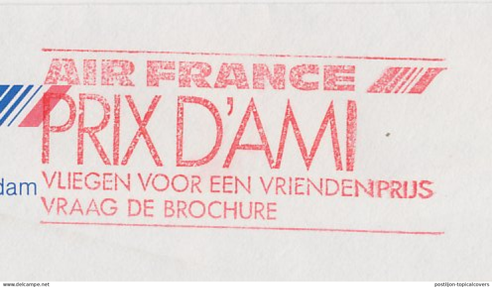 Meter Cover Netherlands 1987 Air France - Prix D Ami - Airplanes