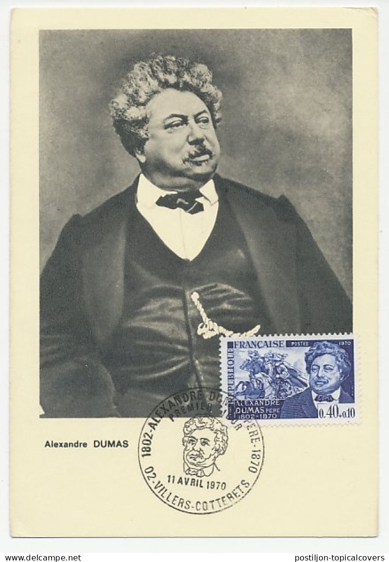 Maximum Card France 1970 Alexandre Dumas - Schriftsteller