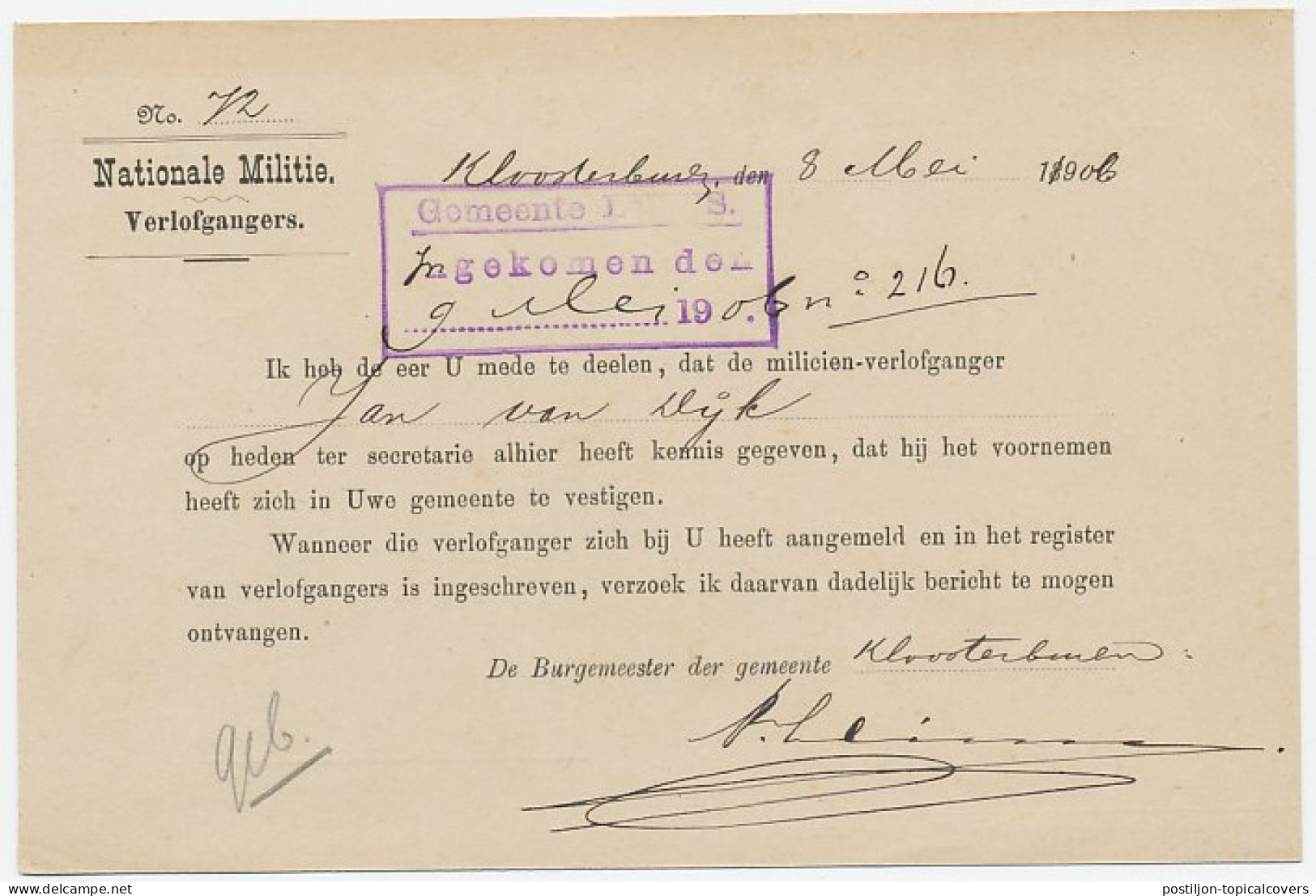 Kleinrondstempel Hornhuizen 1906 - Non Classificati