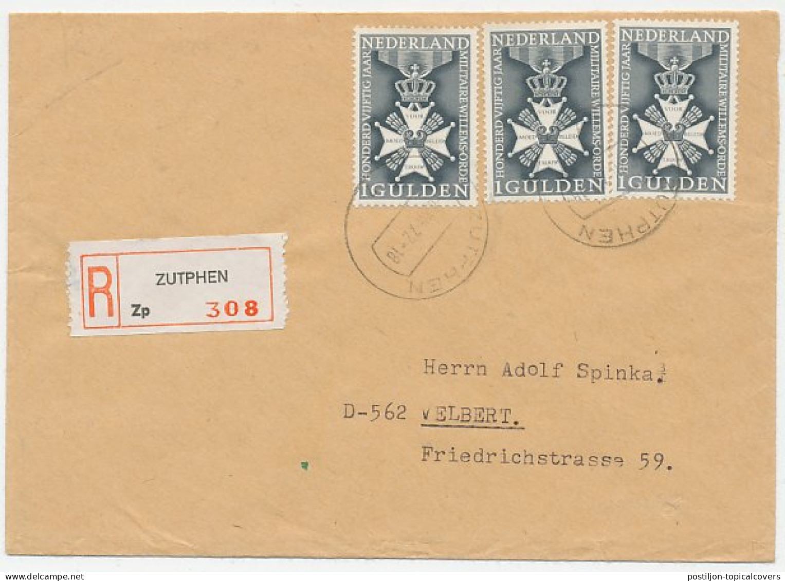 Em. Militaire Willemsorde 1965 Aangetekend Zutpen - Duitsland - Non Classificati