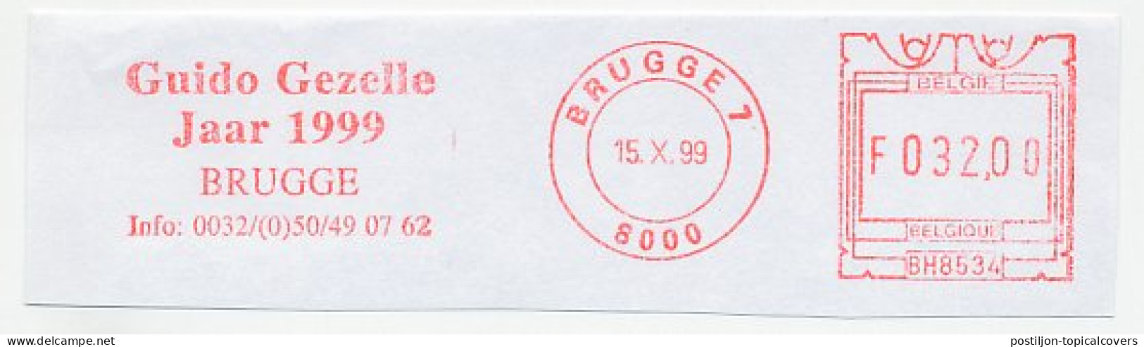 Meter Cut Belgium 1999 Guido Gezelle - Poet - Priest - Ecrivains