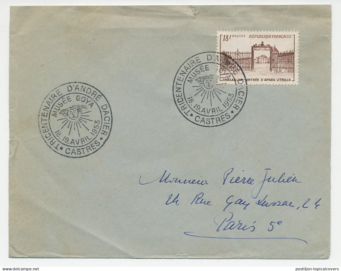 Cover / Postmark France 1953 Francisco Goya - Painter - Museum - Other & Unclassified