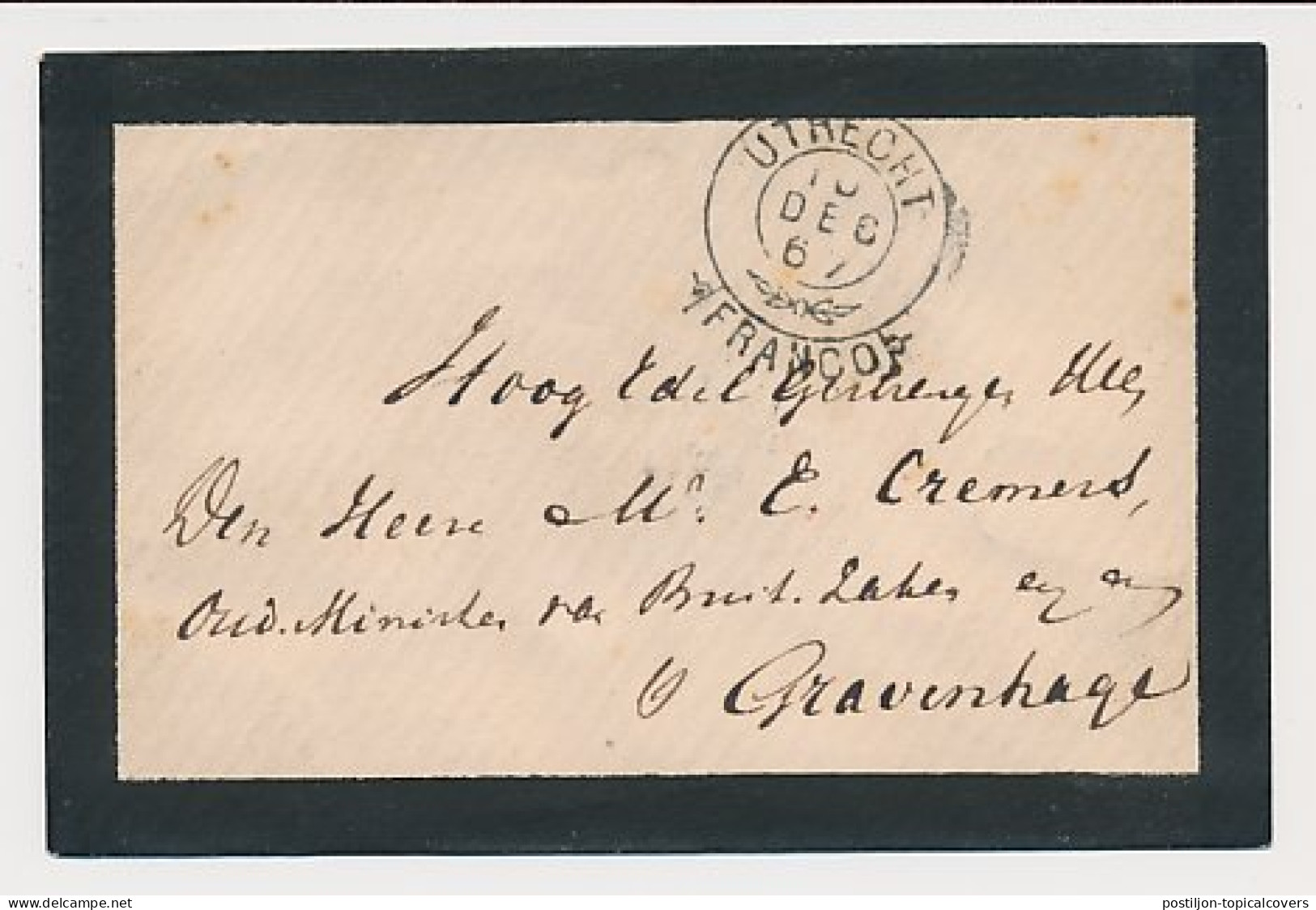 Franco Takjestempel Utrecht 1867 - Storia Postale