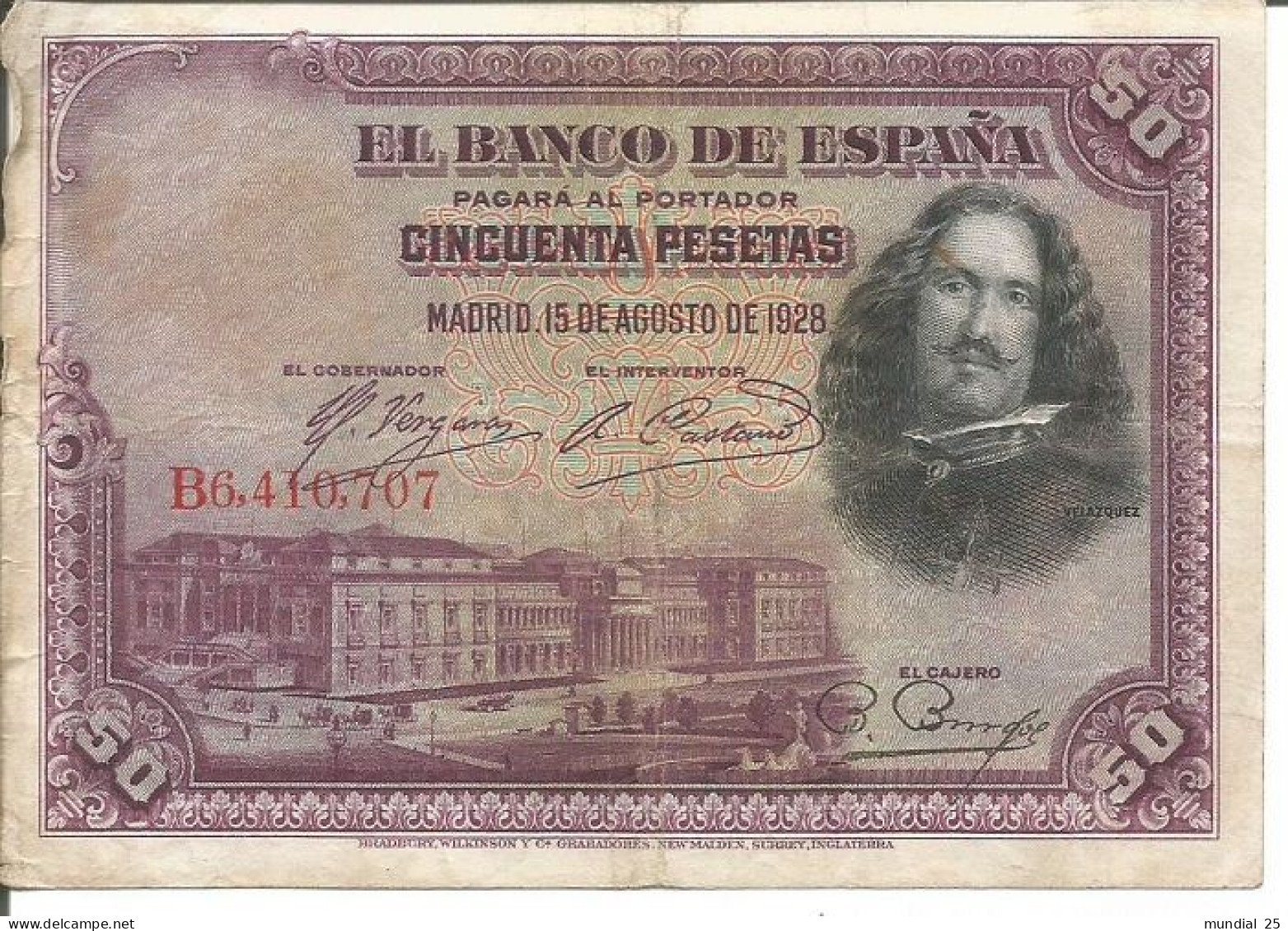 SPAIN 50 PESETAS 15/08/1928 - 50 Peseten