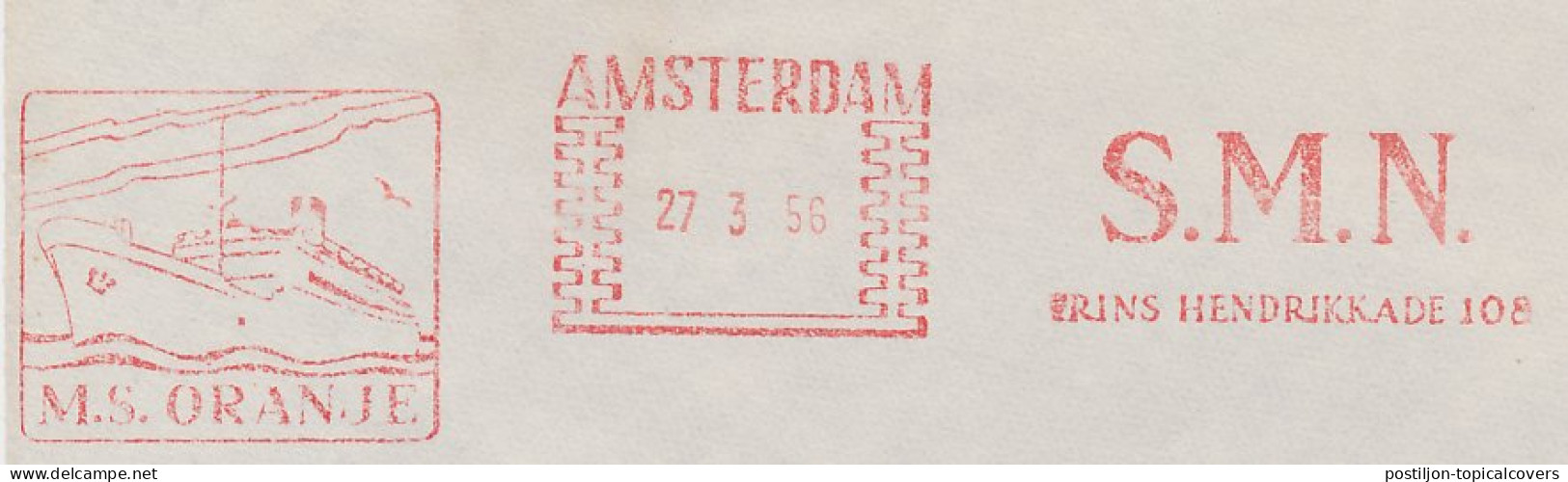 Meter Cover Netherlands 1956 SMN - Steamship Company Netherlands - M.S. Oranje - Ships