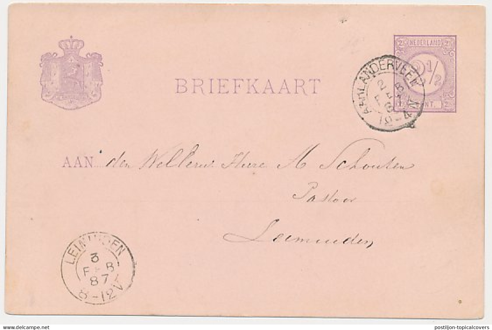 Kleinrondstempel Aarlanderveen 1887 - Non Classificati