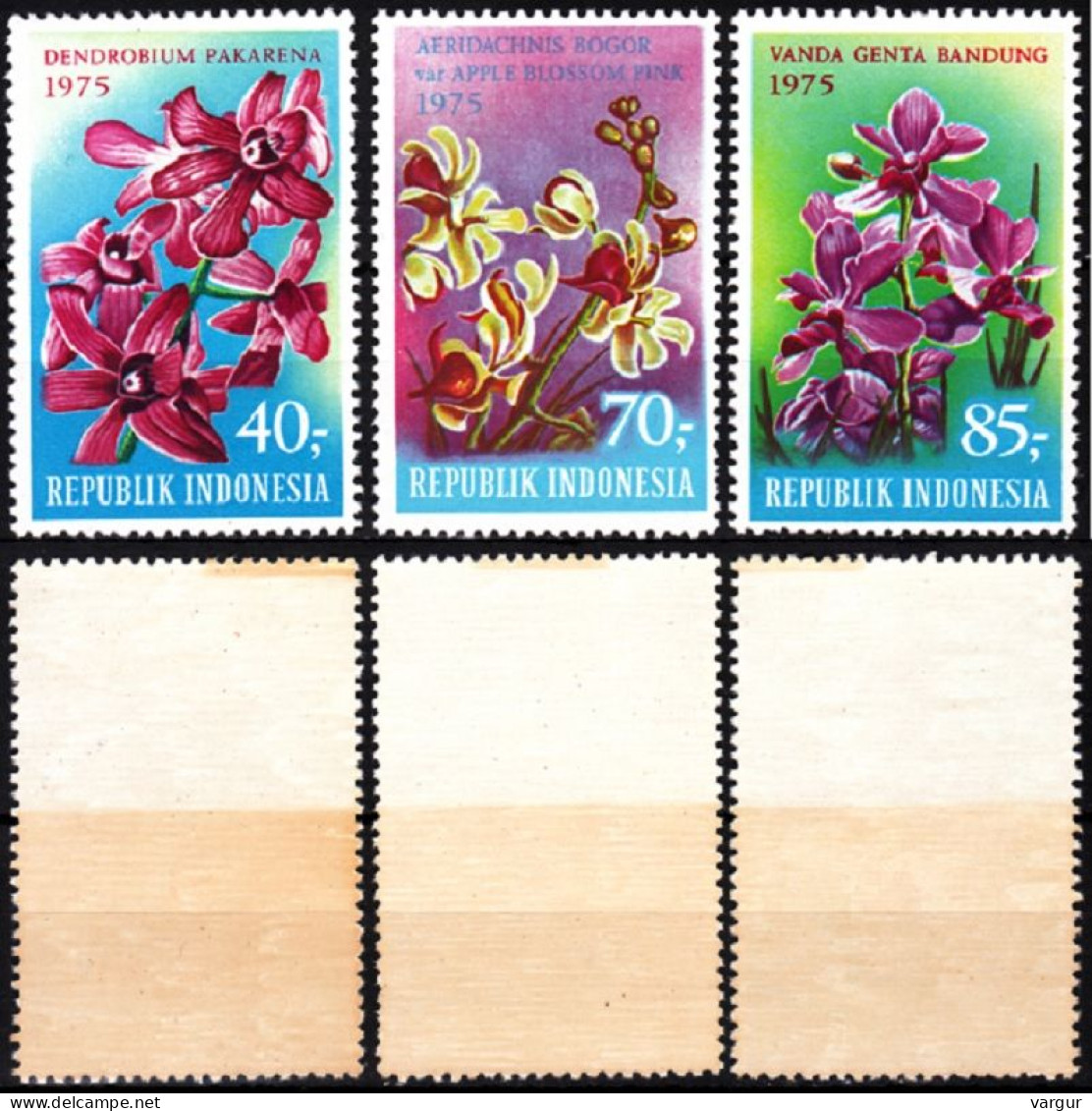 INDONESIA 1975 FLORA Plants Flowers: Orchids. Complete Set, MNH - Orchideeën