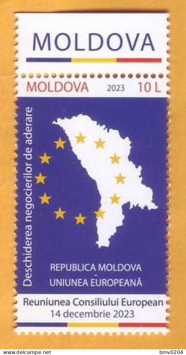 2023  Moldova  The Opening Of Accession Negotiations REPUBLIC OF MOLDOVA - EUROPEAN UNION 1v Mint - Idées Européennes