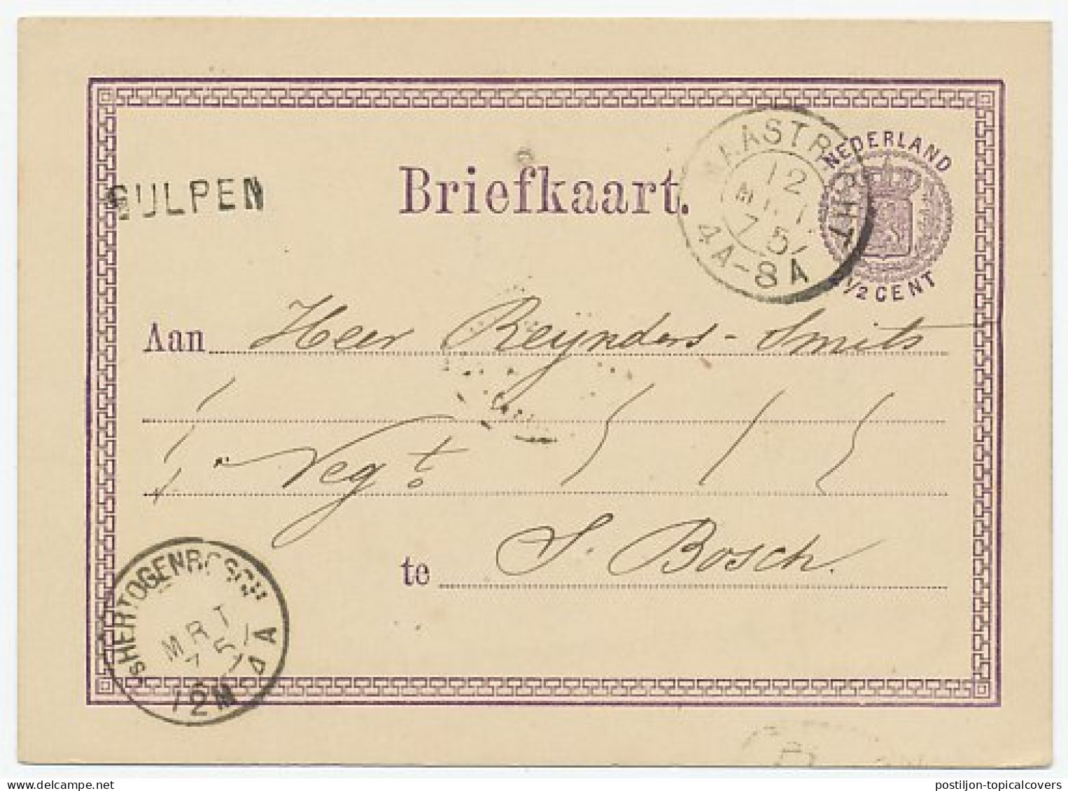 Naamstempel Gulpen 1875 - Storia Postale