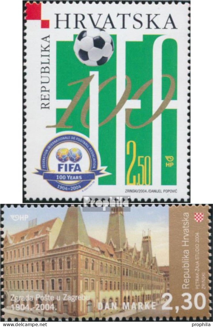 Kroatien 686,695 (kompl.Ausg.) Postfrisch 2004 FIFA, Hauppostamt Zagreb - Croazia