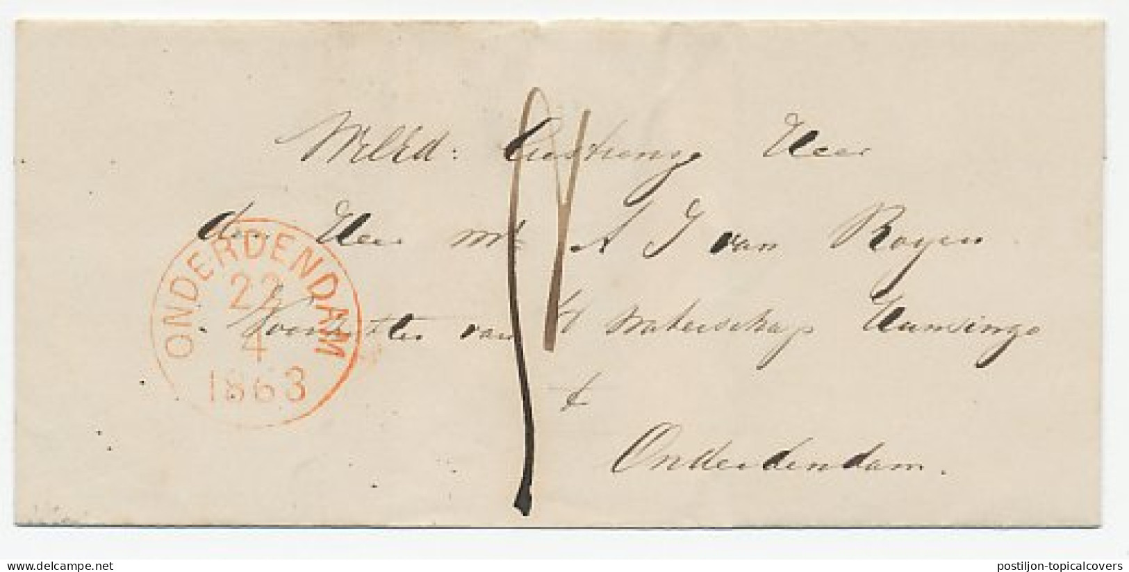 Naamstempel Warffum 1863 - Storia Postale