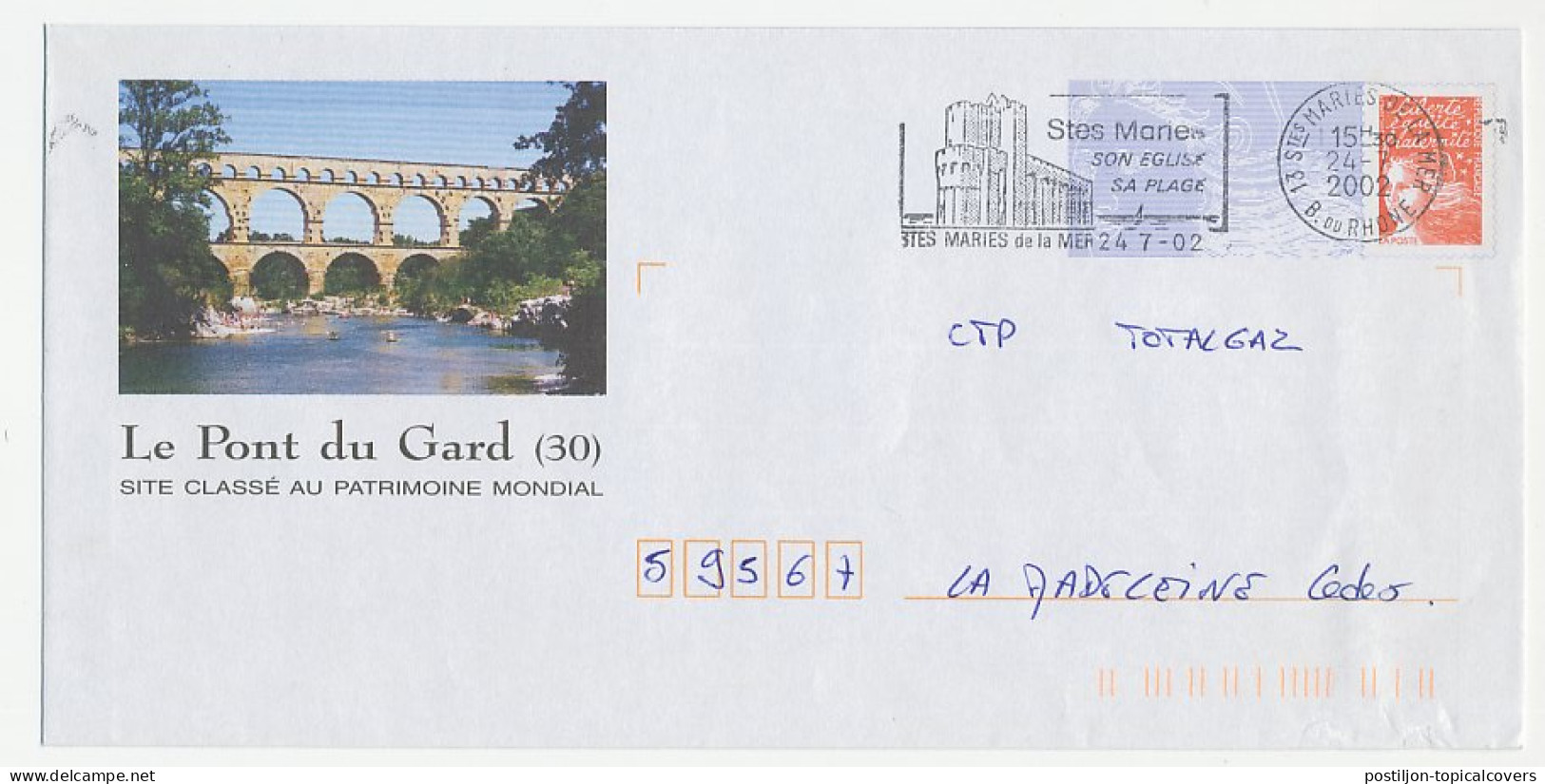 Postal Stationery / PAP France 2002 Bridge - Le Pont De Gard - Ponti