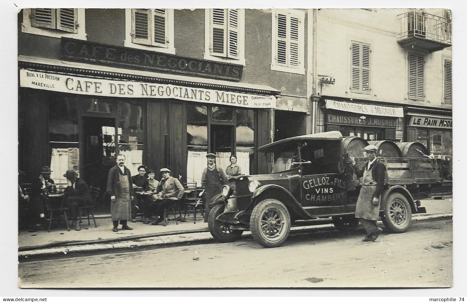 ALBERTVILLE CARTE PHOTO CAFE DE NEGOCIANTS  RARE - Albertville