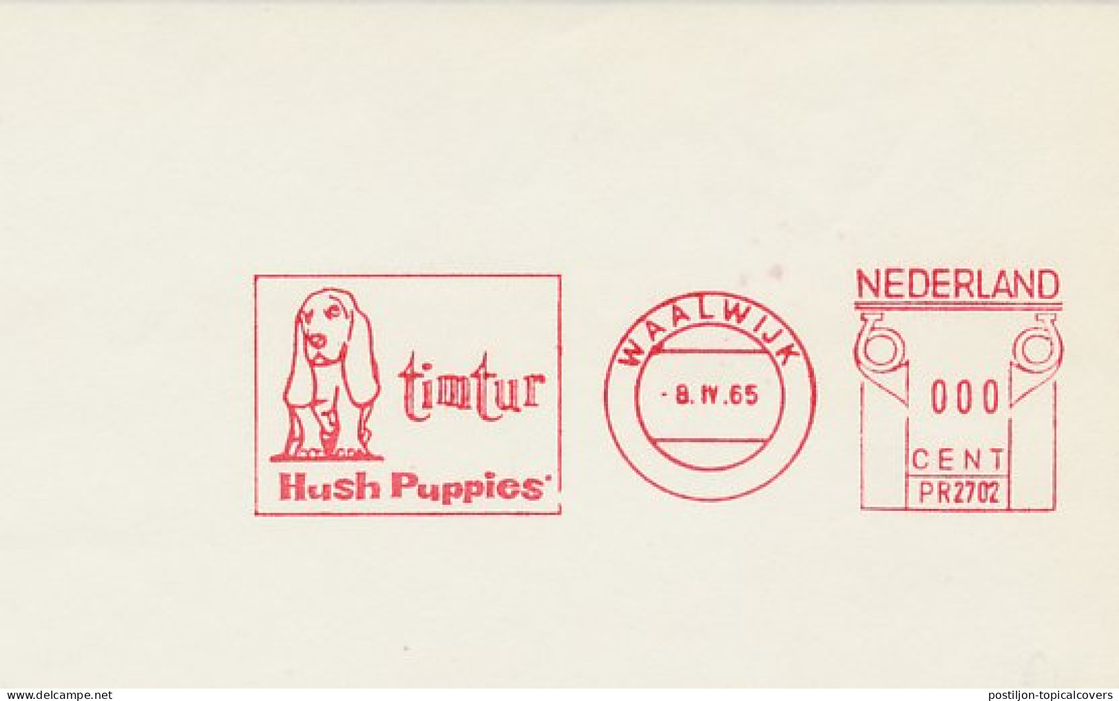 Meter Proof / Test Strip Netherlands 1965 Dog - Hush Puppies - Waalwijk - Other & Unclassified