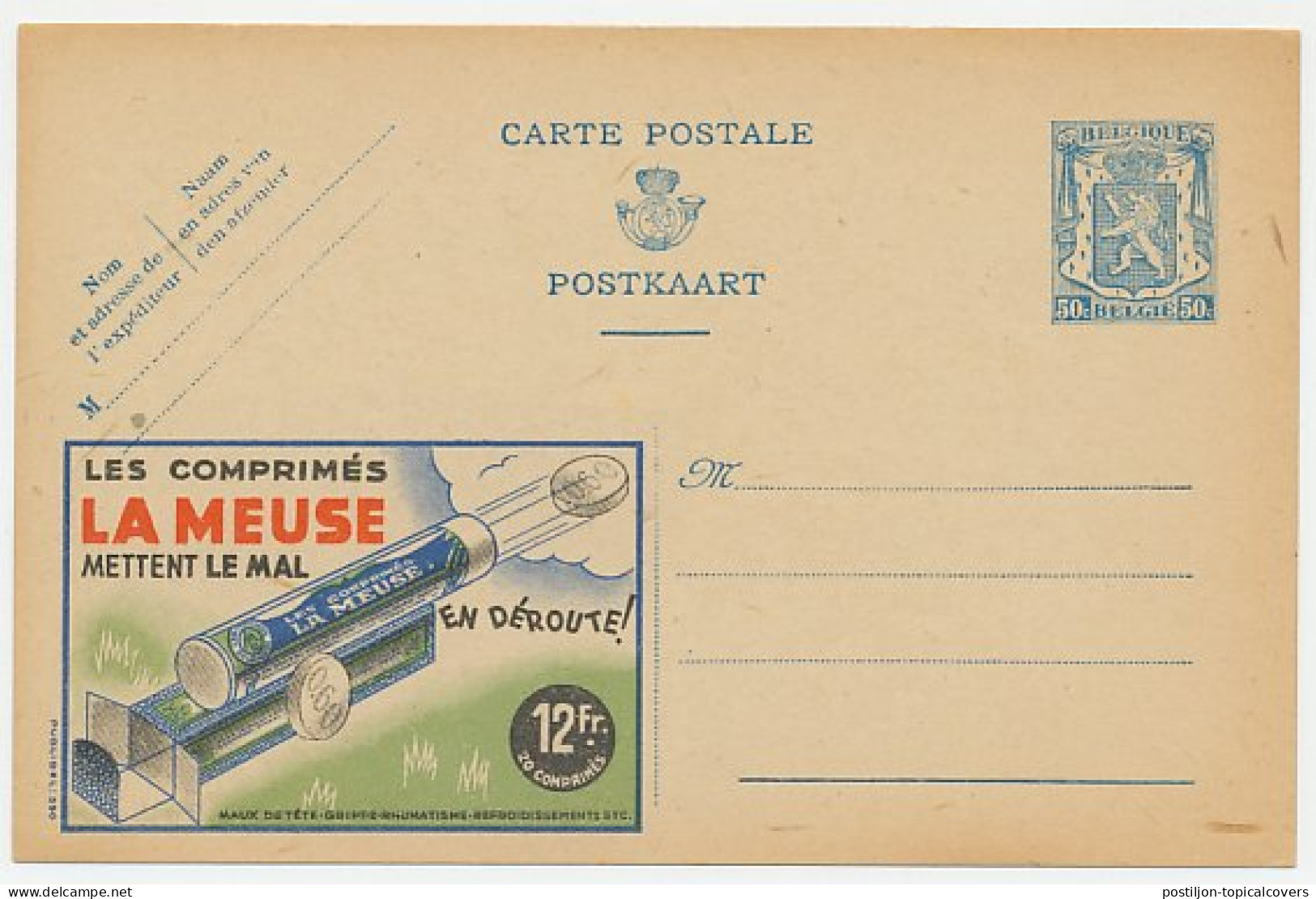 Publibel - Postal Stationery Belgium 1941 Medicine - Tablet  - Pharmacie