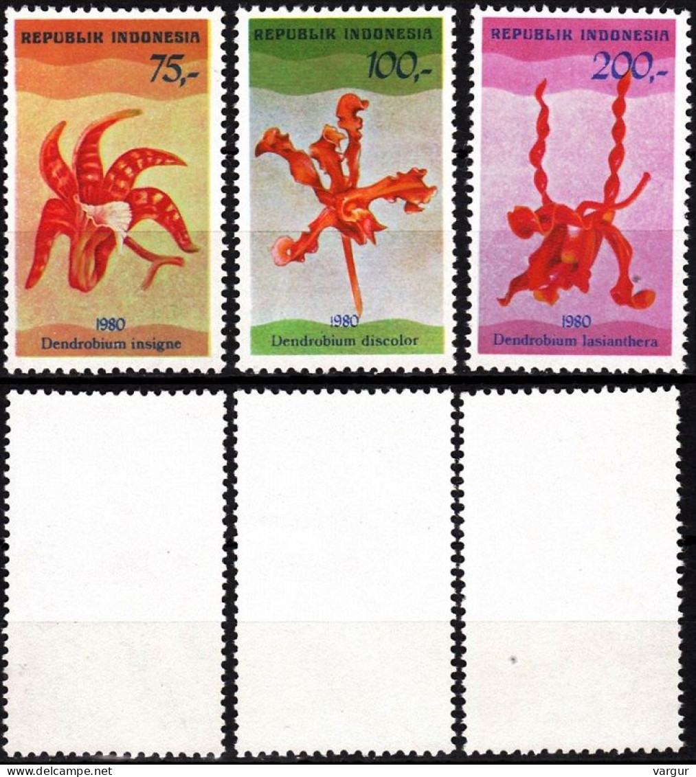 INDONESIA 1980 FLORA Plants Flowers: Orchids. Complete Set, MNH - Orchidées