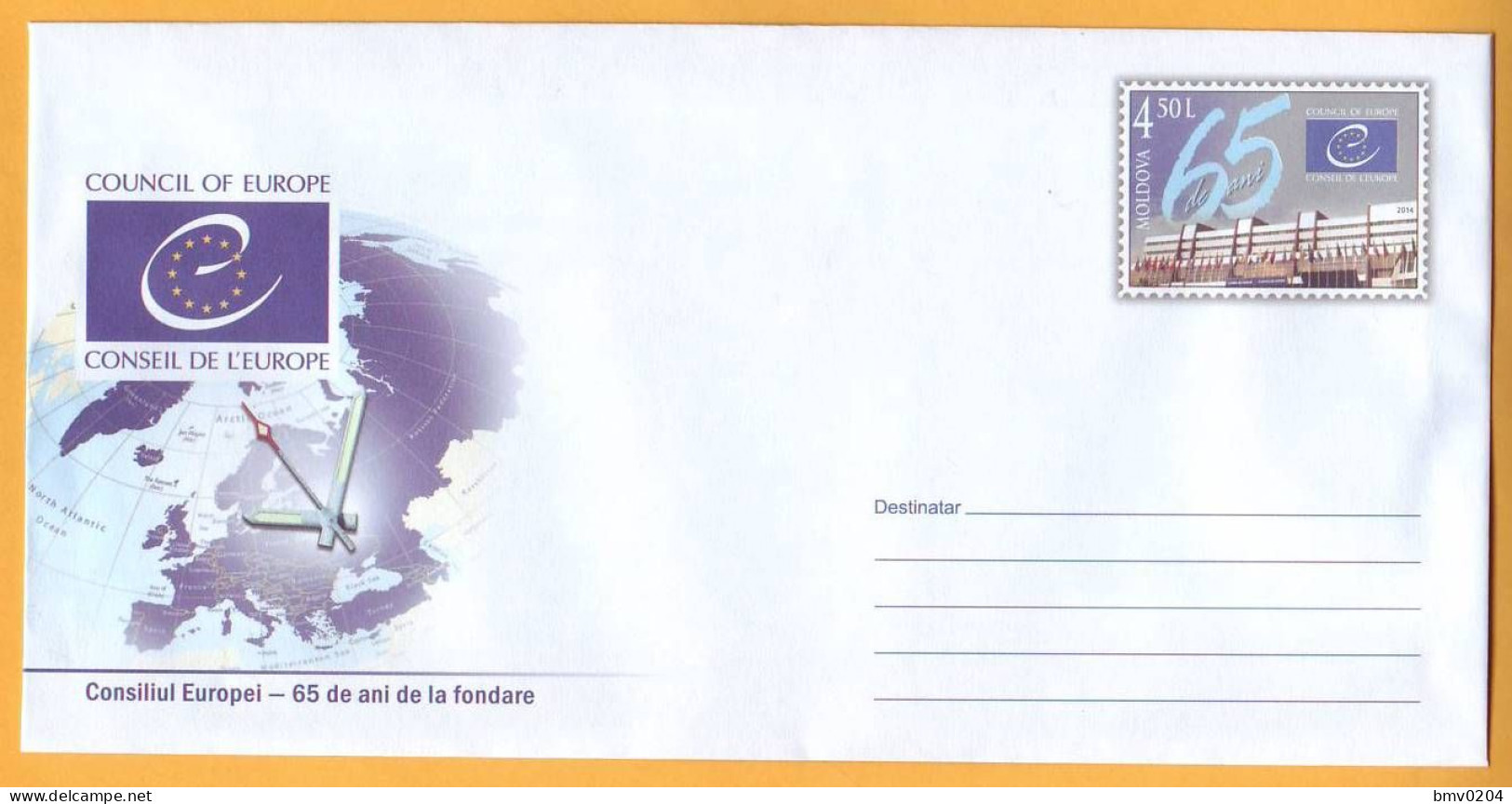 2014 Moldova Moldavie Moldau 65 Years Of Creation Of The Council Of Europe Cover - Idées Européennes