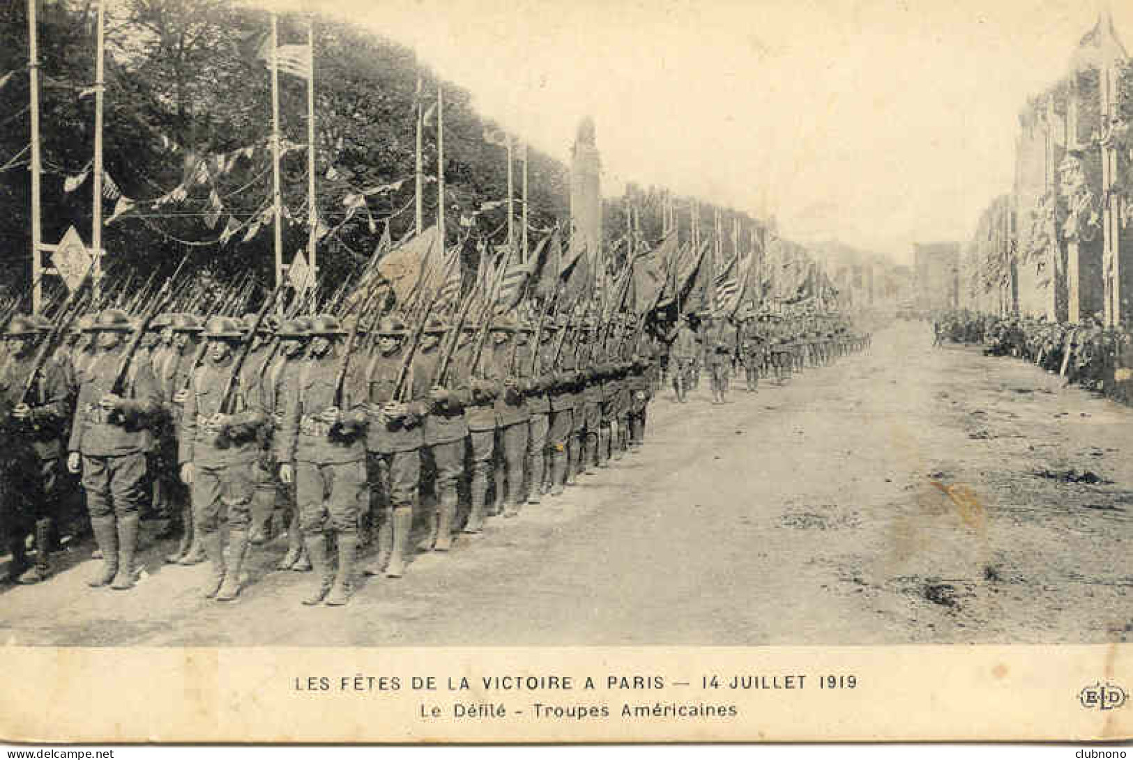 CPA - FETES DE LA VICTOIRE PARIS 14 JUILLET 1919 - DEFILE TROUPES AMERICAINES - Regimientos