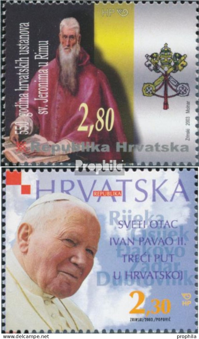 Kroatien 647,656 (kompl.Ausg.) Postfrisch 2003 Hieronimus, Papst - Croatia