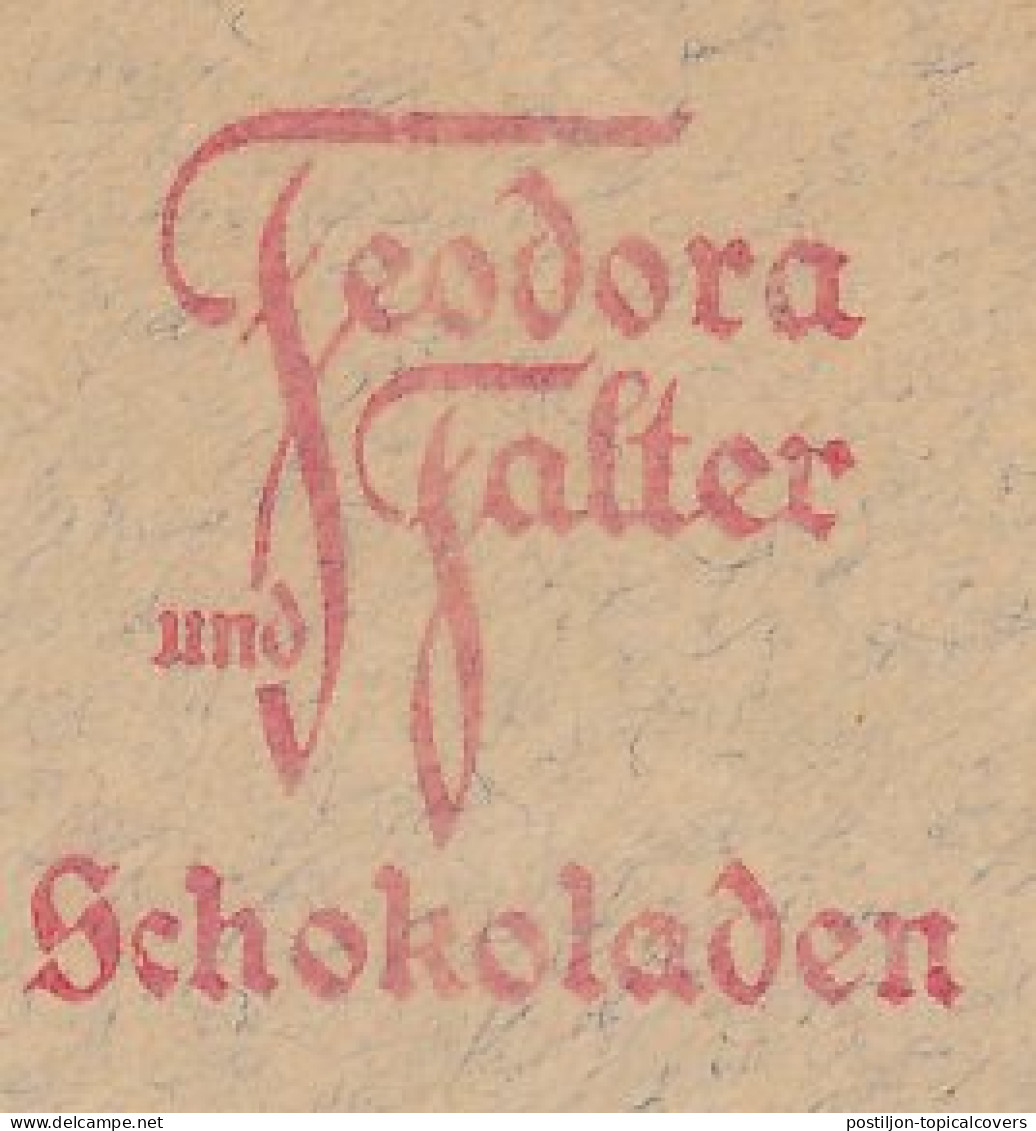 Meter Cover Deutsches Reich / Germany 1929 Chocolate Factory - Tangermunde - Alimentazione