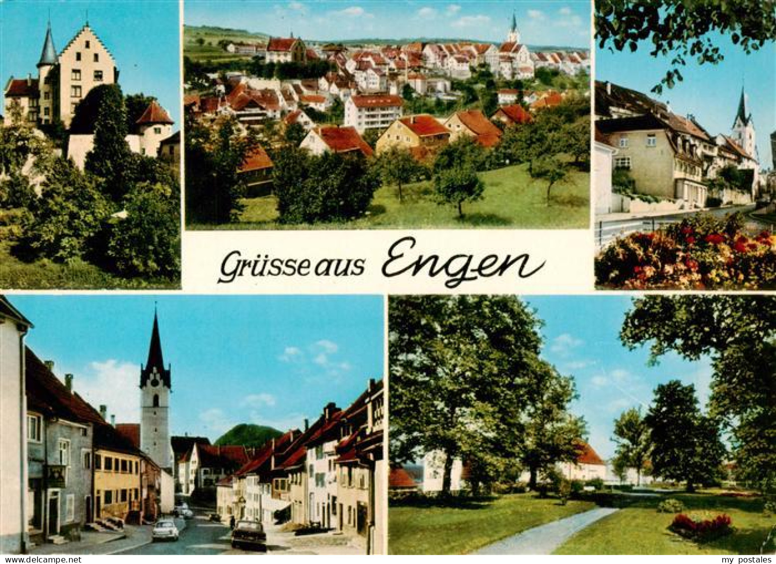 73937593 Engen_Hegau Kirche Panorama Ortspartie Gasse - Altri & Non Classificati