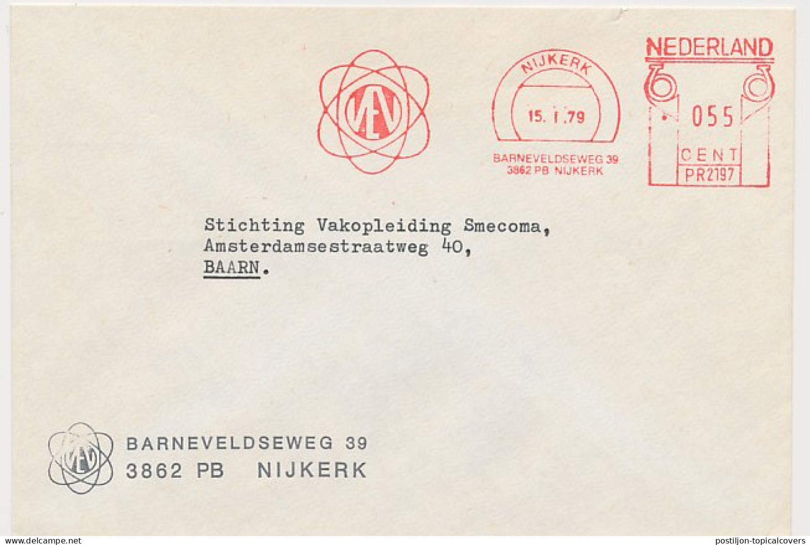 Meter Cover Netherlands 1979 Atom - Nijkerk - Andere & Zonder Classificatie