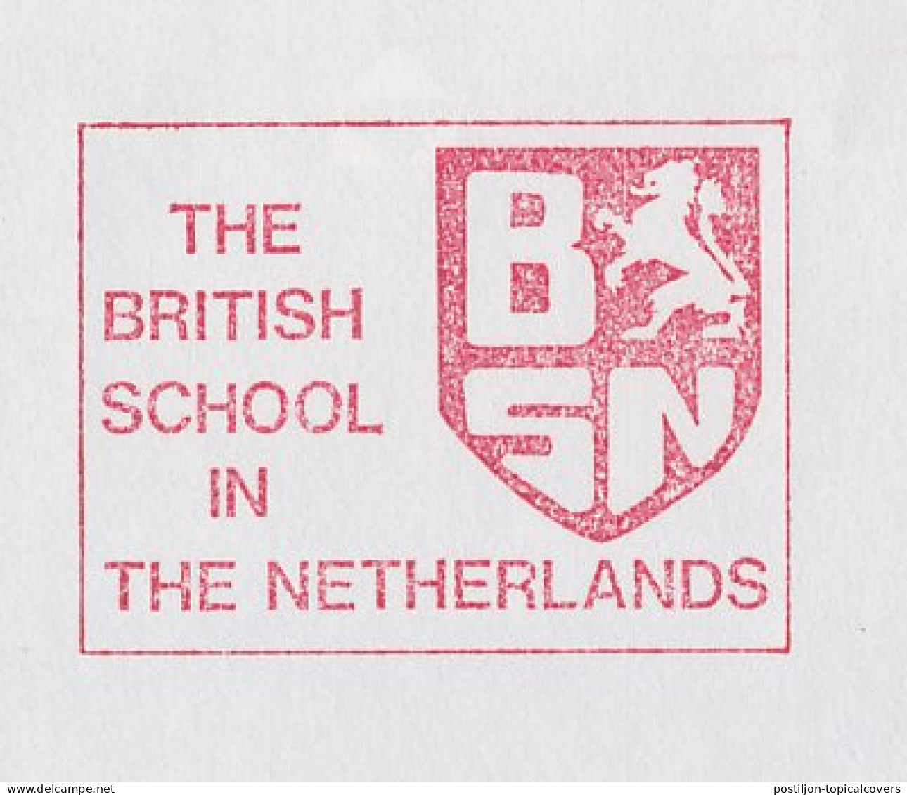 Meter Cover Netherlands 1991 The British School In The Netherlands - Unclassified