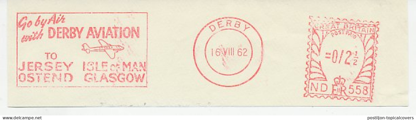 Meter Cut GB / UK 1962 Derby Aviaton - Jersey - Isle Of Man - Airplanes