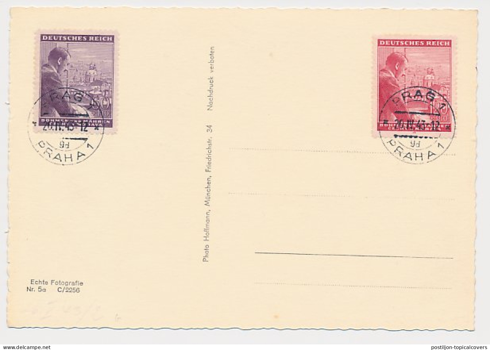 Postcard / Postmark Deutsches Reich / Germany 1943 Adolf Hitler - Guerre Mondiale (Seconde)