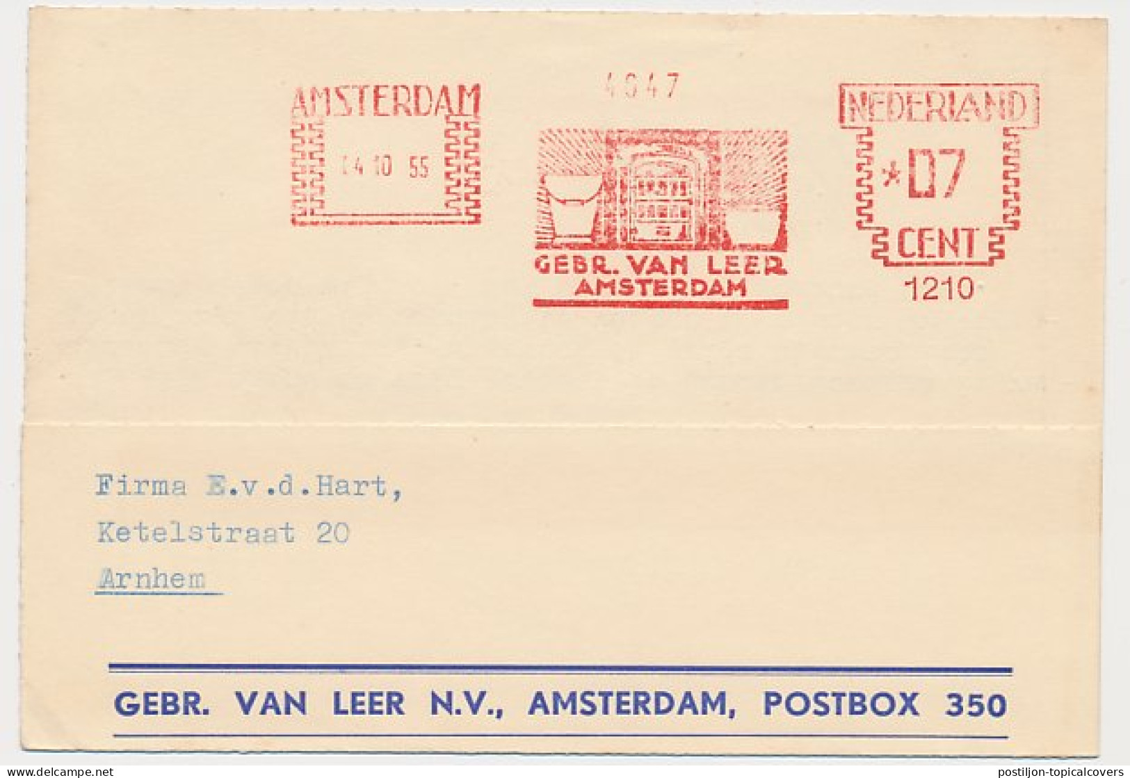 Meter Card Netherlands 1955 Coal Stove - Andere & Zonder Classificatie