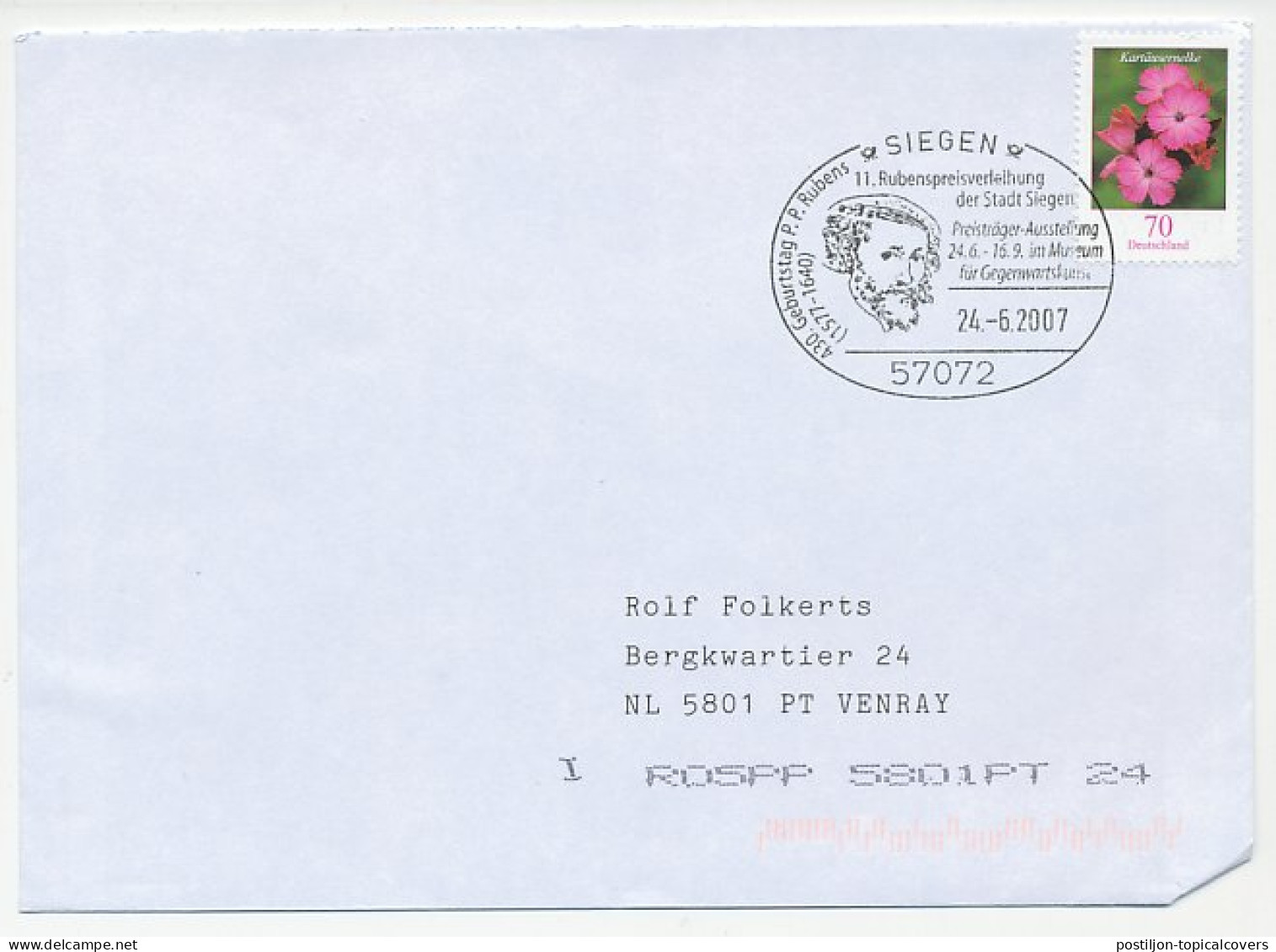 Cover / Postmark Germany 2007 Peter Paul Rubens - Painter - Autres & Non Classés