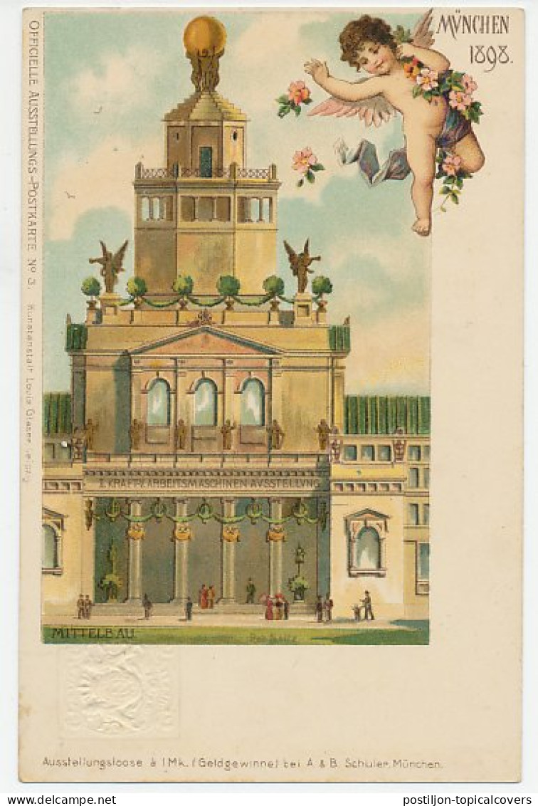 Postal Stationery Bayern 1898 Exhibition - Cherubin - Angel - Unclassified