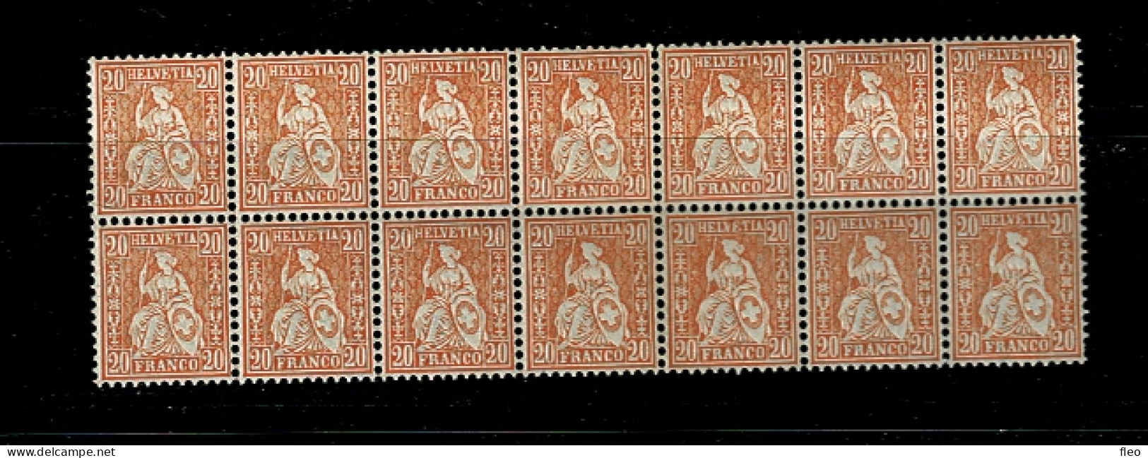 Timbres - Suisse -1862-1881 - 14 X 20 C. - Yvert N° 37 - Non Oblitéré - Dentelés -MNH** - Nuevos