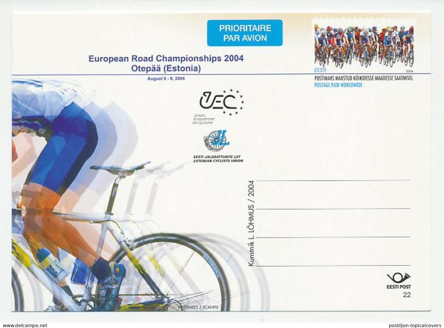 Postal Stationery Estonia 2004 Cycle Race - European Road Championships - Sonstige & Ohne Zuordnung