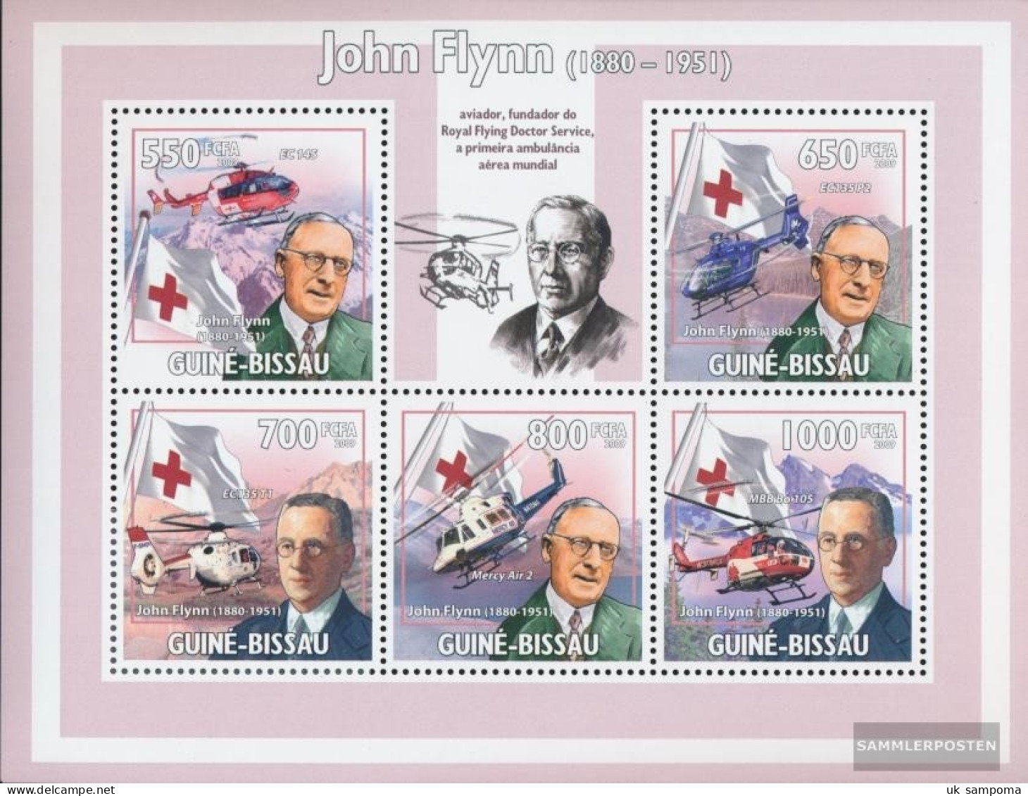 Guinea-Bissau 4515-4519 Sheetlet (complete. Issue) Unmounted Mint / Never Hinged 2009 John Flynn, Hubschrauber - Guinea-Bissau