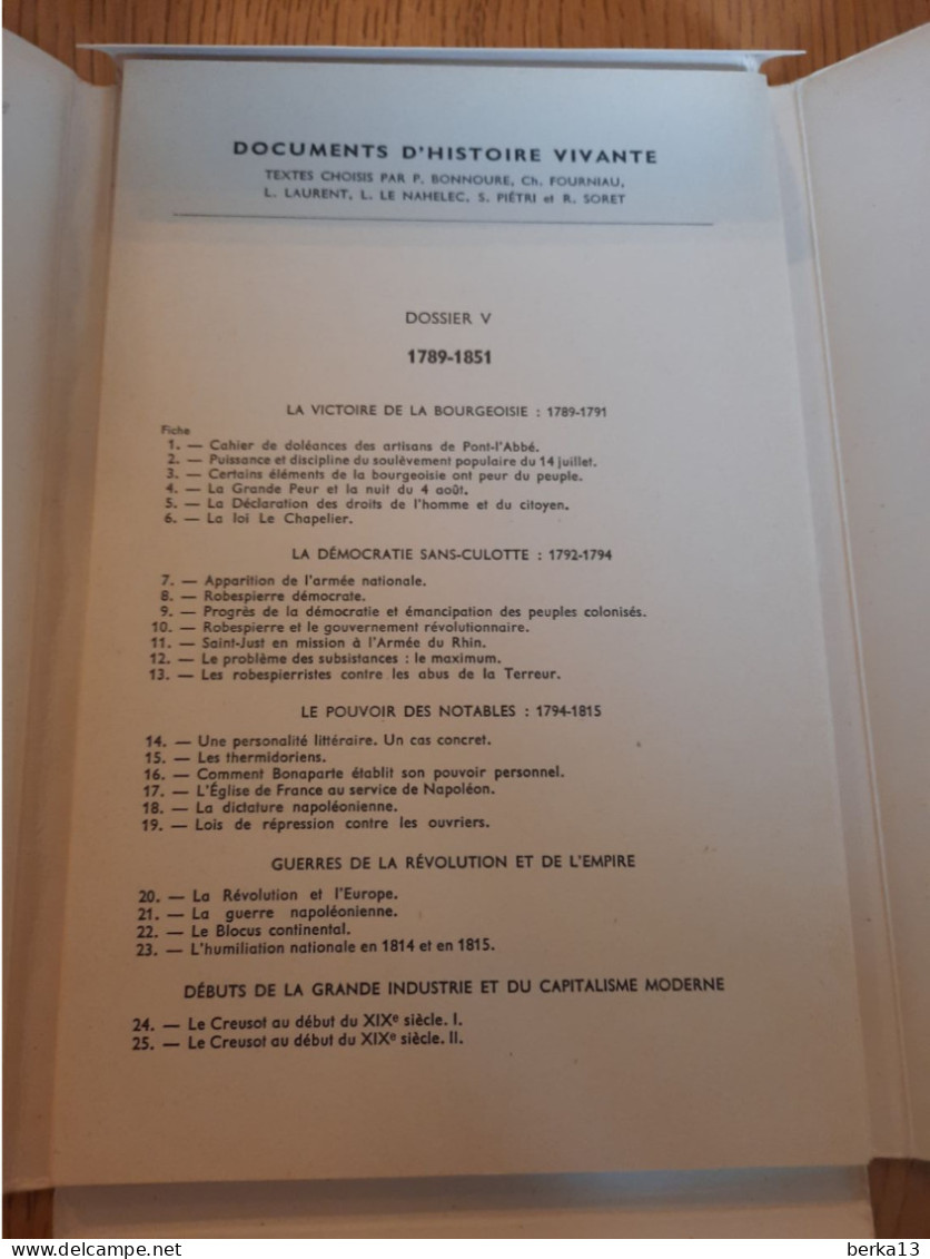 Documents D'histoire Vivante De L'Antiquité à Nos Jours N°5 De 1789 à 1848 1962 - Histoire