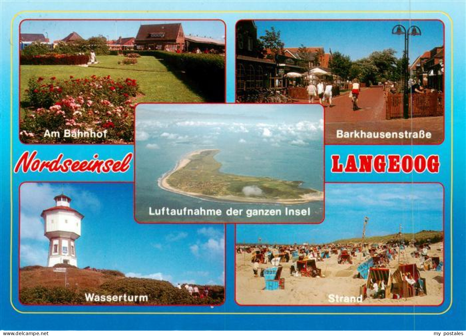 73937543 Langeoog_Nordseebad Am Bahnhof Fliegeraufnahme Barkhausenstrasse Wasser - Langeoog