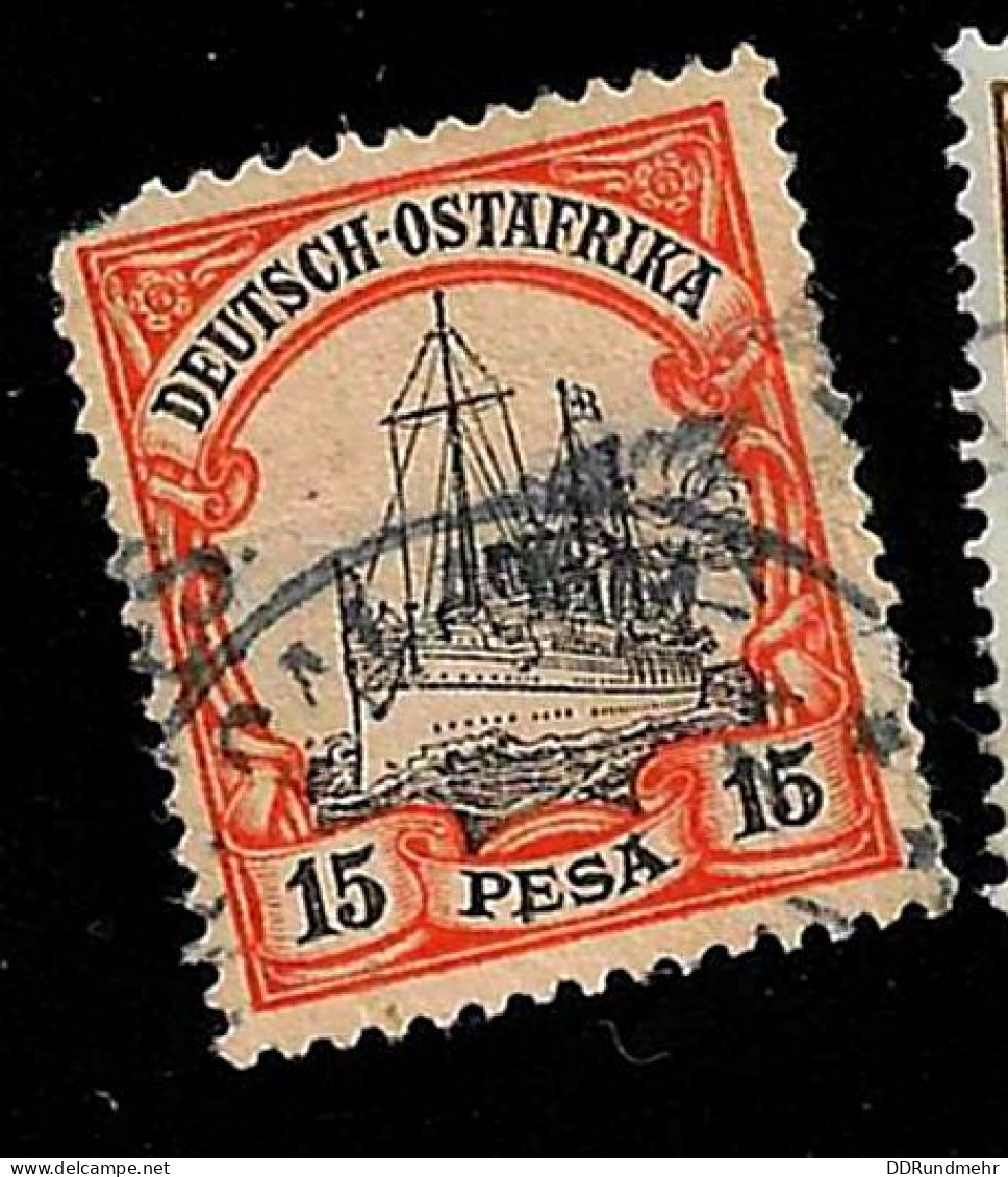 1901 SMS Hohenzollern  Michel DR-OA 15 Stamp Number DR-OA 15 Yvert Et Tellier DR-OA 15 Used - Duits-Oost-Afrika