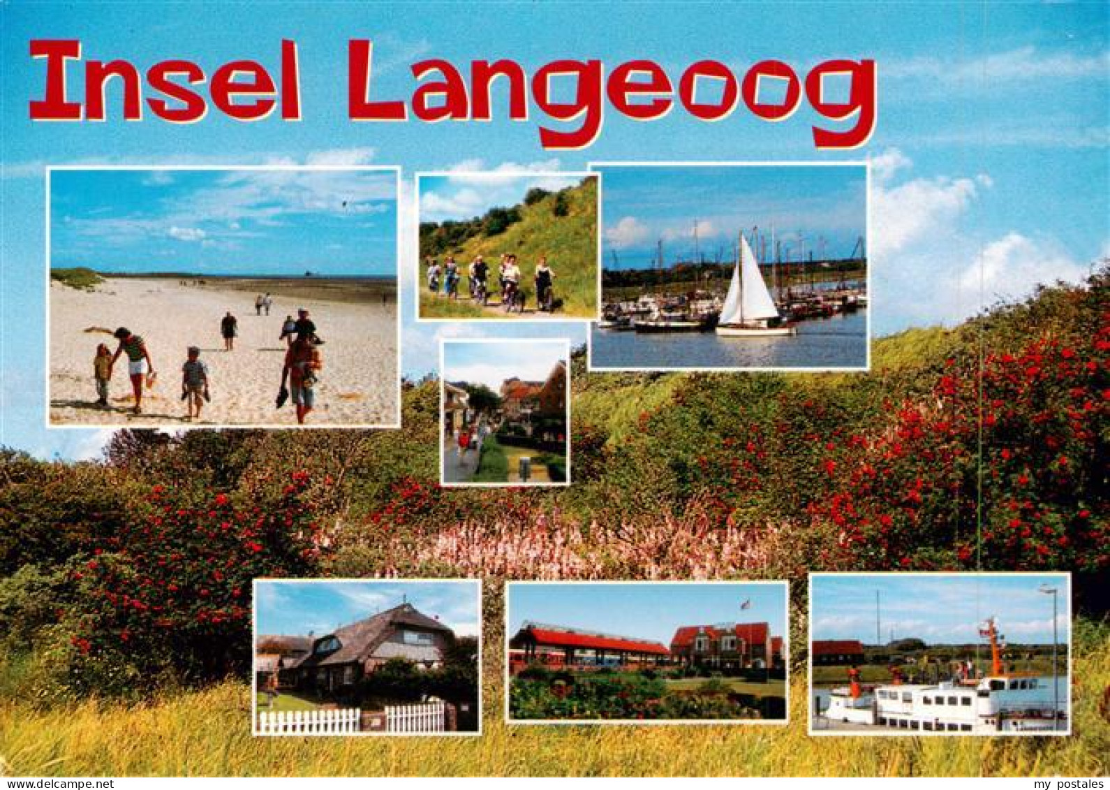 73937536 Langeoog_Nordseebad Strand Radfahren Inselhaeuser MS Langeoog - Langeoog