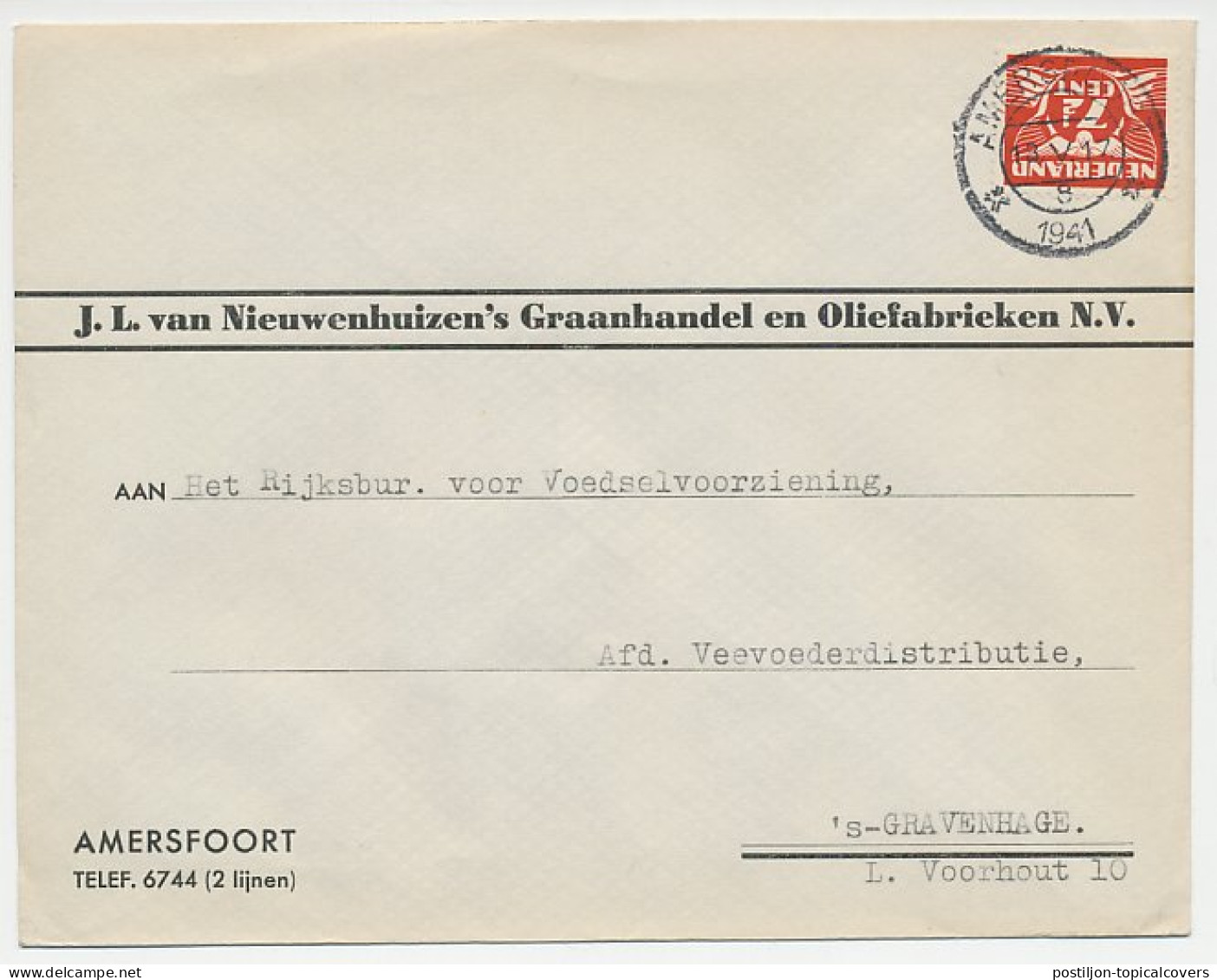 Firma Envelop Amersfoort 1941 - Graanhandel / Oliefabriek - Unclassified