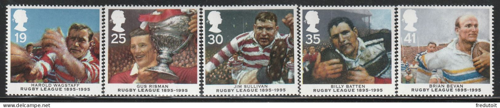 GRANDE BRETAGNE - N°1837/41 ** (1995) Rugby - Unused Stamps