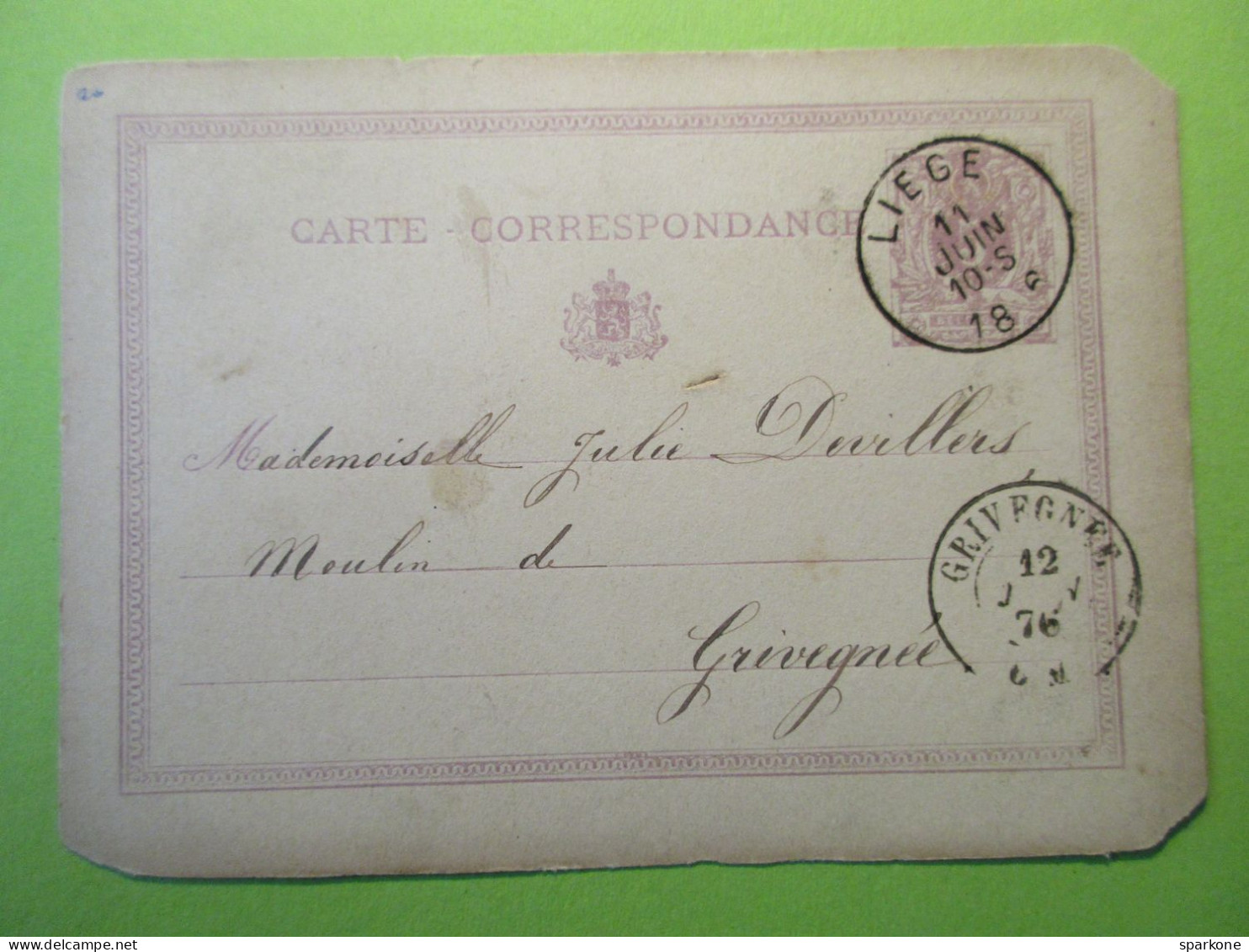 Belgique - Entier Postal De 1876 - Otros & Sin Clasificación