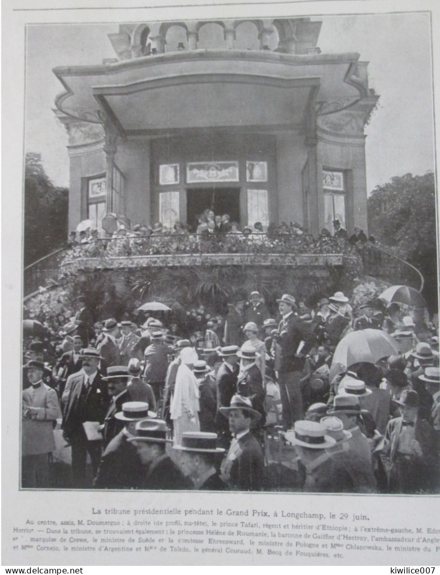 1924  LA TRIBUNE PRESIDENTIELLE DU GRAND PRIX DE LONGCHAMPS   Course équestre Chevaux - Sin Clasificación