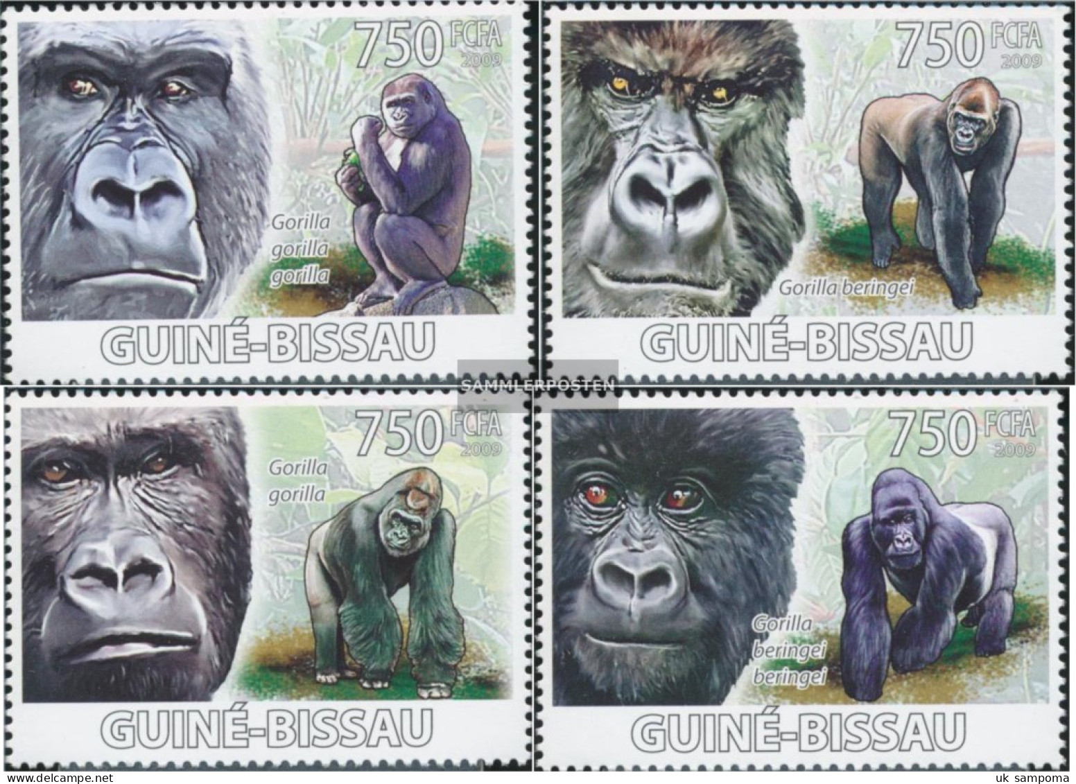 Guinea-Bissau 4178-4181 (complete. Issue) Unmounted Mint / Never Hinged 2009 Gorillas - Guinée-Bissau