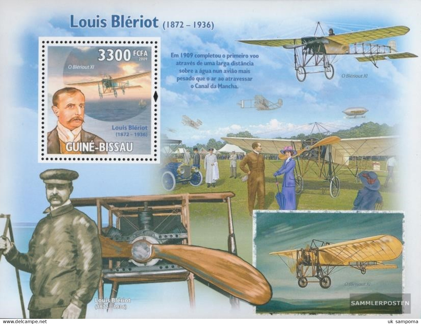 Guinea-Bissau Miniature Sheet 736 (complete. Issue) Unmounted Mint / Never Hinged 2009 First Flights About English Chann - Guinea-Bissau