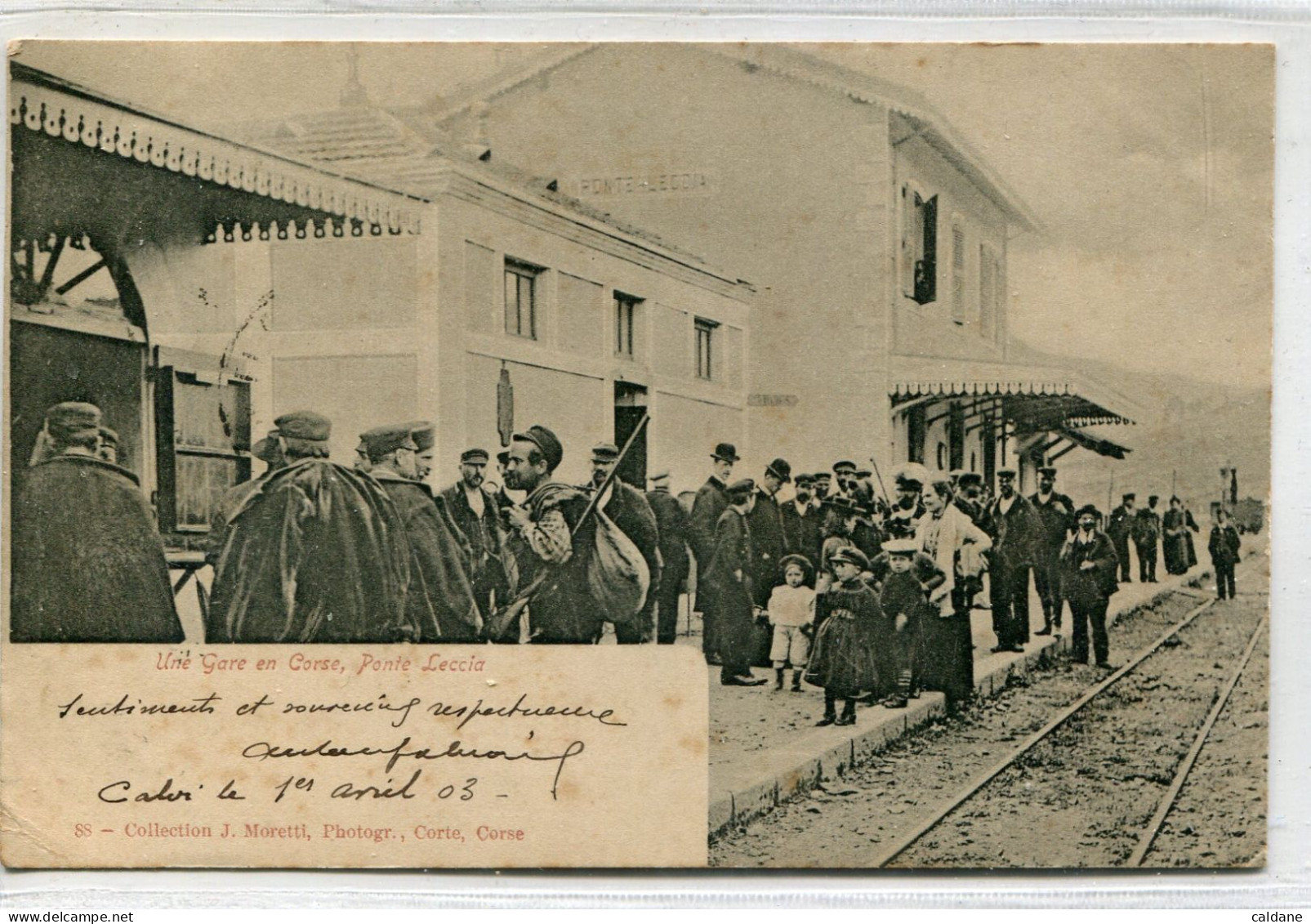 2B-CORSE  - PONTELECCIA- La Gare     Collection. J.Moretti,Corté. N°:88 - Stazioni Senza Treni