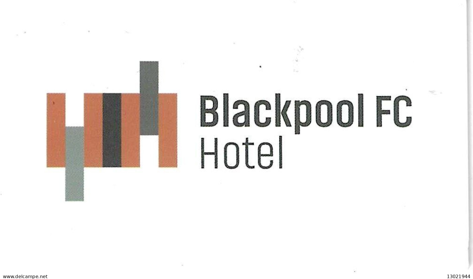 INGHILTERRA   KEY HOTEL        Blackpool FC Stadium Hotel - RADISSON MEMBER - Cartes D'hotel