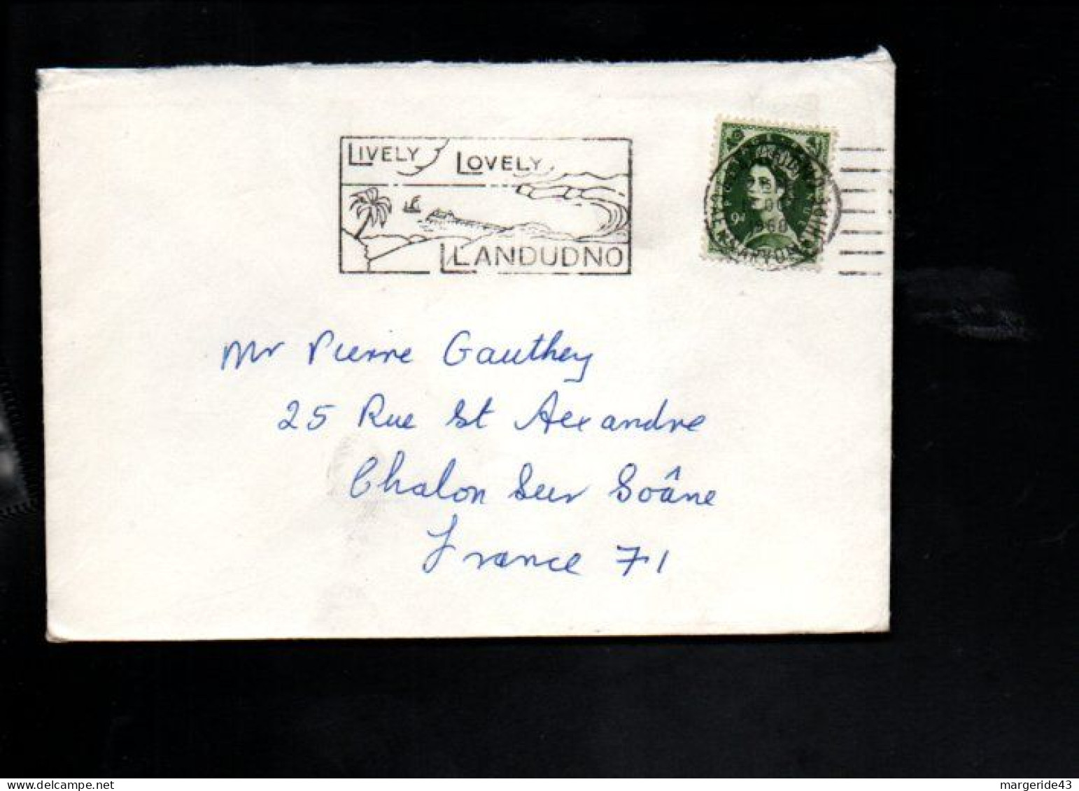 GB SEUL SUR LETTRE POUR LA FRANCE 1968 - Lettres & Documents