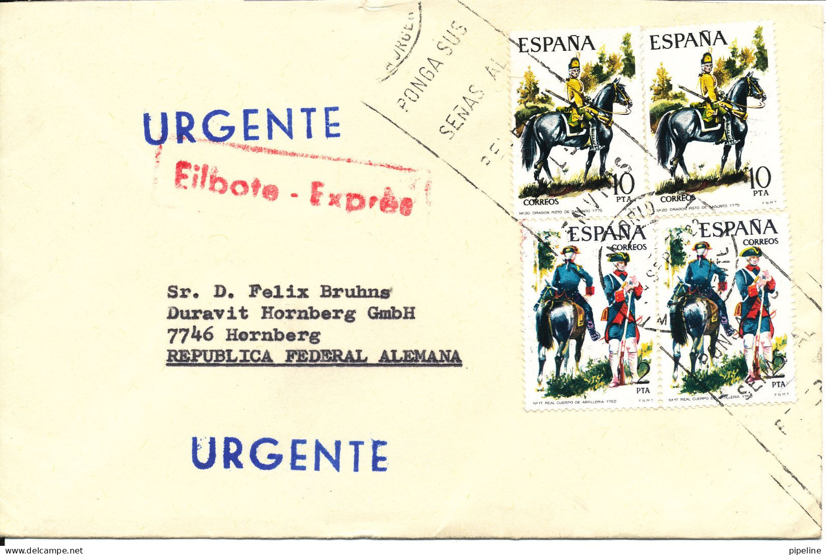 Spain Cover Sent Express To Germany 24-9-1975 Topic Stamps - Brieven En Documenten