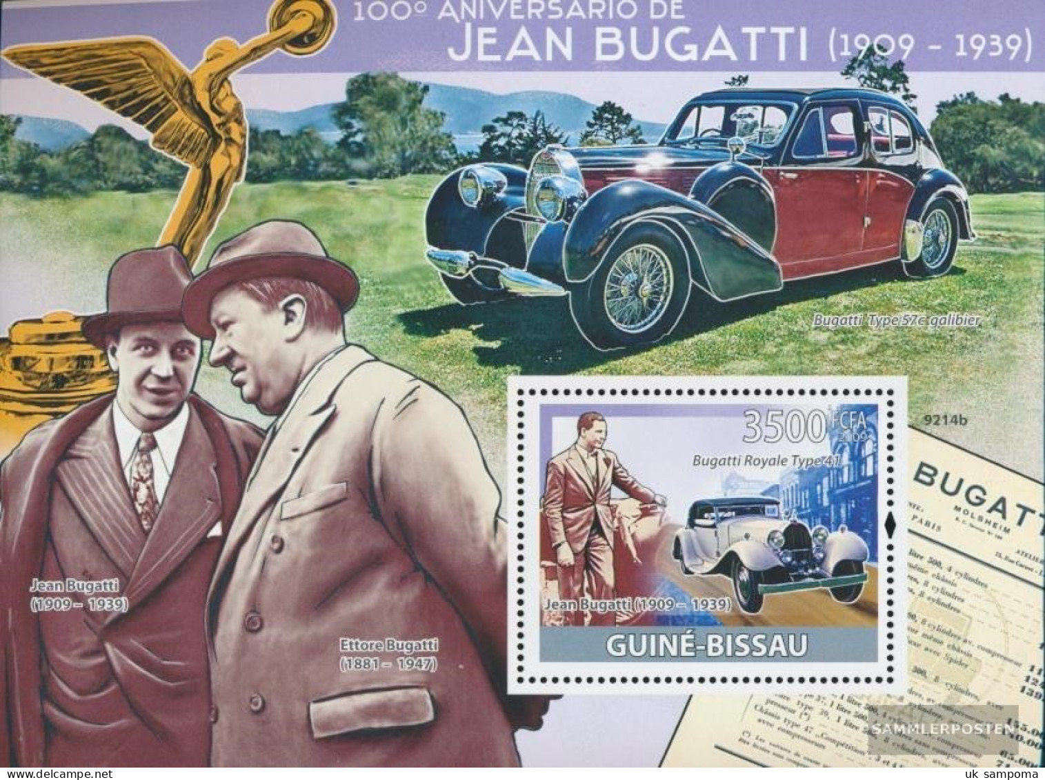 Guinea-Bissau Miniature Sheet 691 (complete. Issue) Unmounted Mint / Never Hinged 2009 Jean Bugatti - Guinea-Bissau